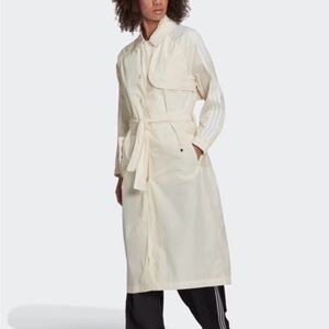 NWT ADIDAS ORIGINALS 3 STRIPE SUPERSTAR RETRO TRENCH COAT-Wonder White-WM SIZE M